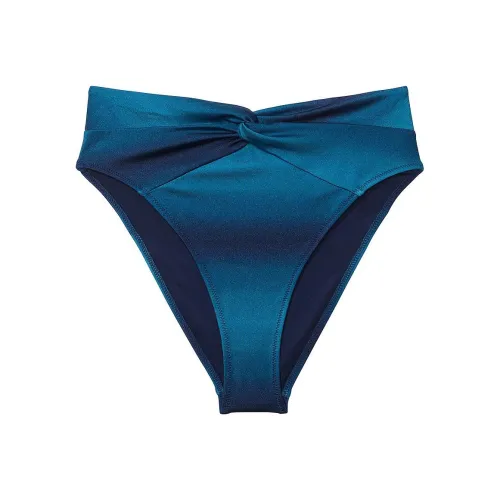 Victoria's Secret Mix & Match High-Waist Twist Cheeky Bikini Bottom /BO Swimming Shorts Women's Blue Gradient