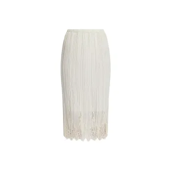 Zimmermann Lace-panel Pleated Midi Skirt