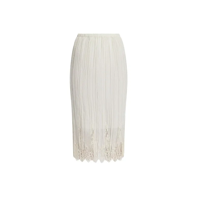 Zimmermann Lace-panel Pleated Midi Skirt-0