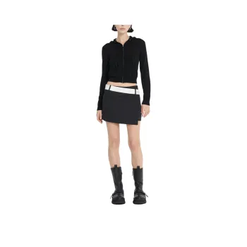 DION LEE LOGO WRAP MINI SKIRT Casual Short Skirts Women's Black White/Black White