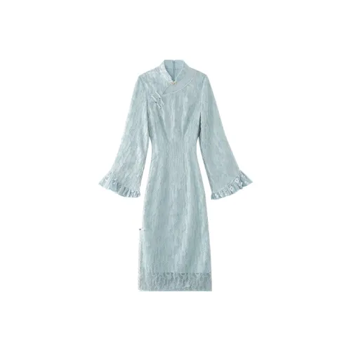 JINYE ORIENTAL Cheongsams Women's Pea Green