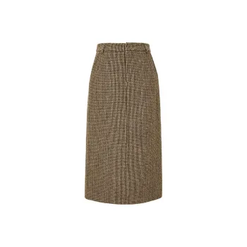 Hopeshow Casual Short Skirts Women's Vintage Coffee Plaid
