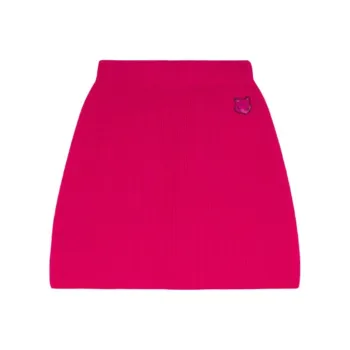 Maison Kitsune FW24 Casual Short Skirts Women's Rose Red
