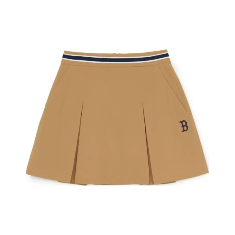 MLB Varsity Boston Red Sox Casual Short Skirts Women's Beige-0