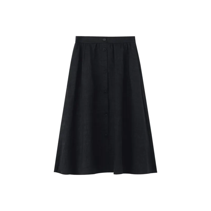 GOELIA Casual Long Skirt Women's Black-0