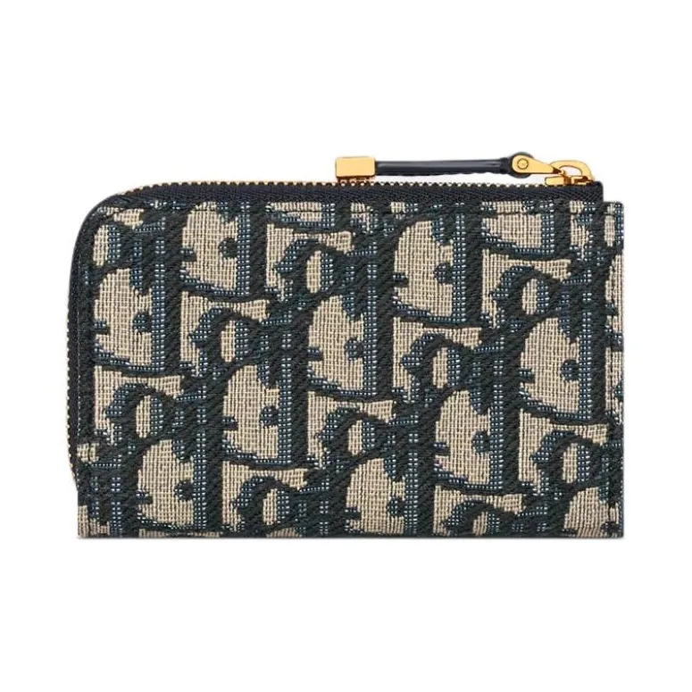 DIOR 30 Montaigne Cotton Card Holder Women's Brown-2