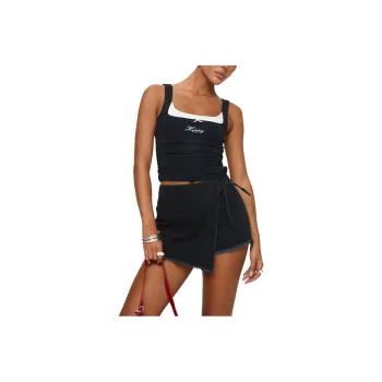 PRINCESS POLLY BOWDEN SKORT Denim Shorts Women's WASHED BLACK/Washed Black
