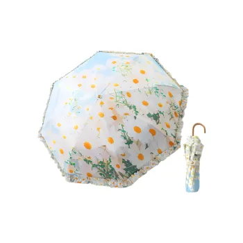 Imono Sun And Rain Umbrella Daisy, Spring Melody, Green