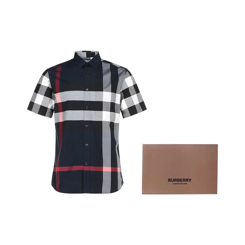 Burberry Shirt Men's Marine Blue-5