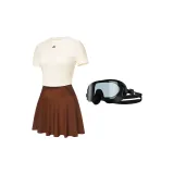 Khaki Swimwear+Black Swim Goggles