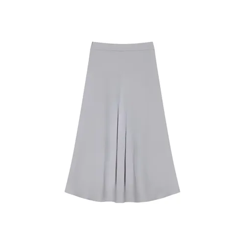 IHIMI Casual Long Skirts Women's Silver Gray