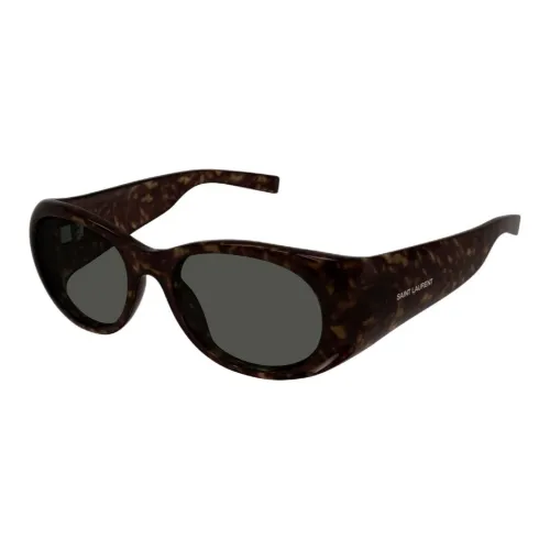 SAINT LAURENT Acetate Irregular Shape Sunglasses Women's Tortoiseshell