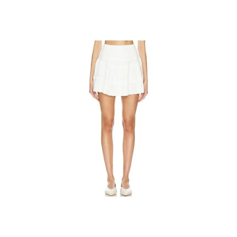 LOVESHACKFANCY Casual Short Skirts Women's White-0