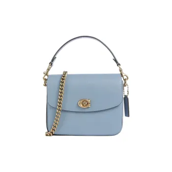 COACH Cassie Grain Leather One Shoulder Handbag Women's Light Blue