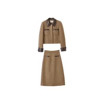 XIANGYING Skirt Set Women's Camel