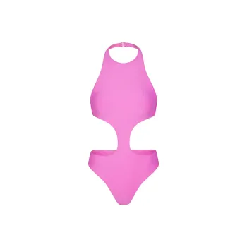 SKIMS SIGNATURE SWIM HALTER MONOKINI One-piece Swimsuit Women's NEON ORCHID/Neon Orchid