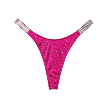 Victoria's Secret Shine Strap Thong Bikini Bottom / Berry Blush Swimming Shorts Women's Berry Red