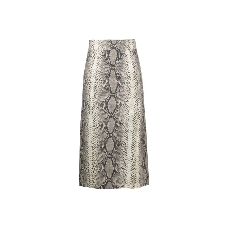 Alberto Biani Snakeskin print High waist Midi Skirt-0