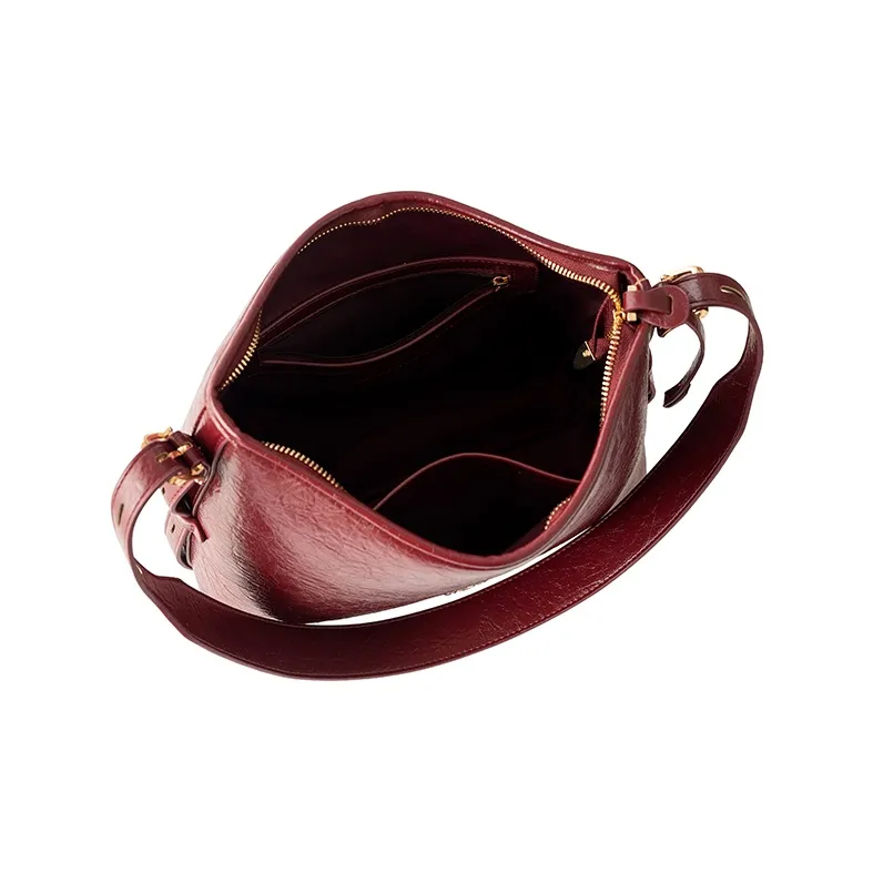 Vigno Synthetic Leather One Shoulder Bag Women's Red-5