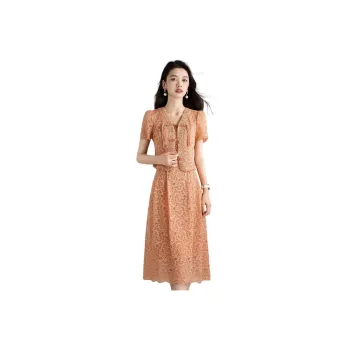 Mylan Early Autumn Skirt Set Women's Orange