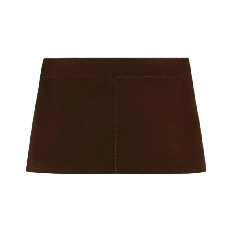 CELINE Trapeze Mini Skirt In Suede-0