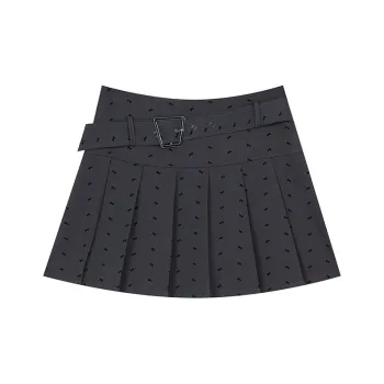 ELF SACK Bowknot High Rise Pleated A Shaped Half Length Skirt Women's