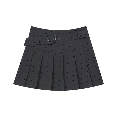 ELF SACK Bowknot High Rise Pleated A Shaped Half Length Skirt Women's