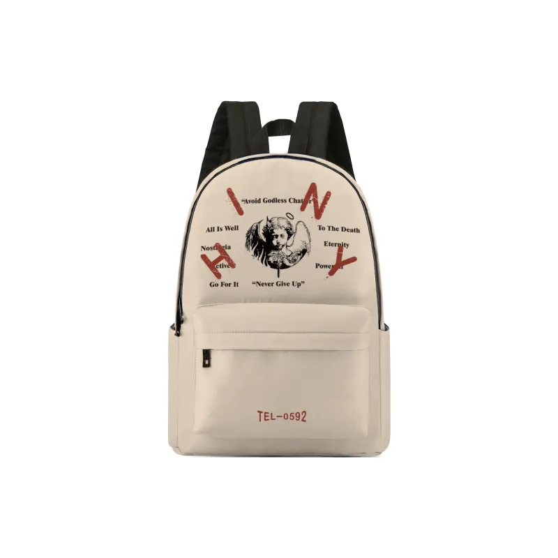 HINY Polyester 13 Inch Laptop Bag Backpack For Students Regular Unisex White-0