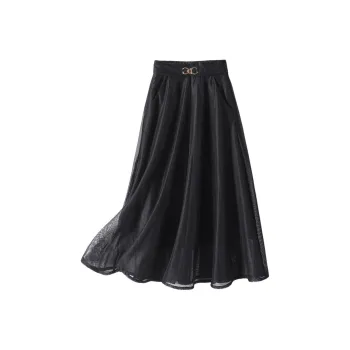 IHIMI Casual Long Skirts Women's Black