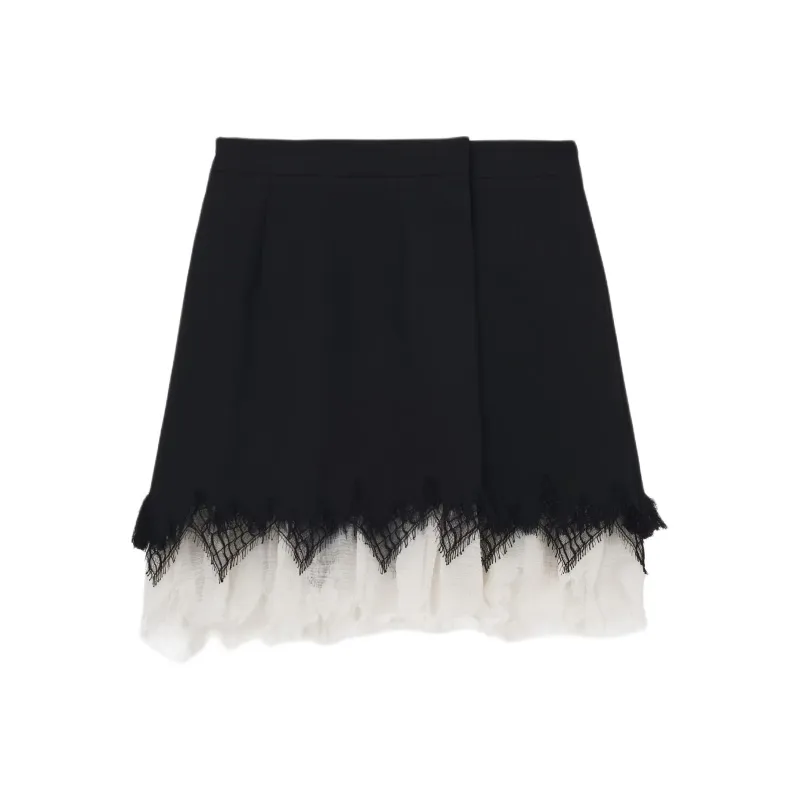Alexander McQueen Wool A line Skirt-0