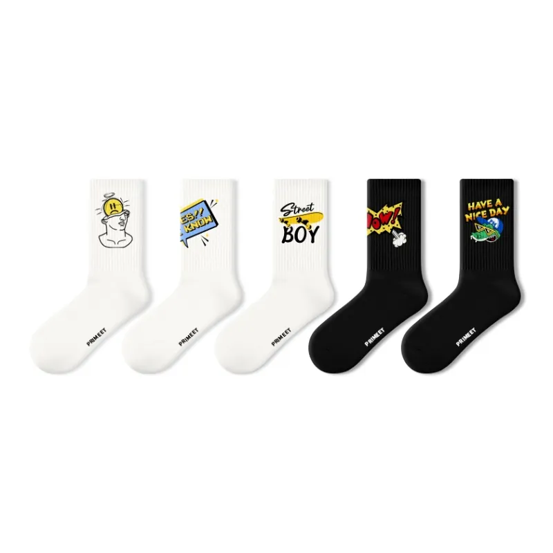 Primeet Mid Calf Socks Men's 5 Pack-13