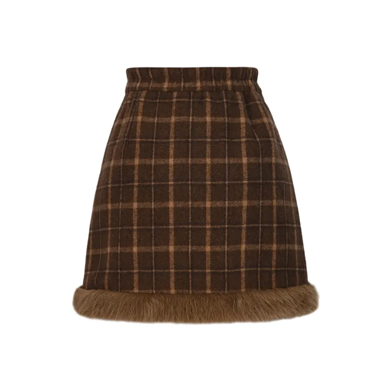 SNBL Casual Short Skirts Women's Brown-0
