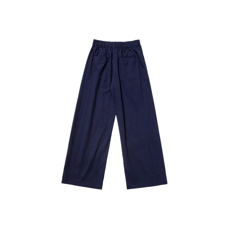 UNRETRO Casual Pants Women's Navy Blue-1