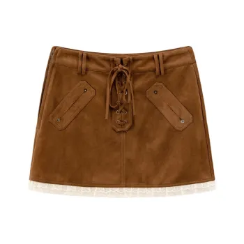 CHUU Casual Short Skirts Women's Brown