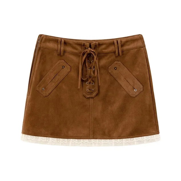 CHUU Casual Short Skirts Women's Brown-0