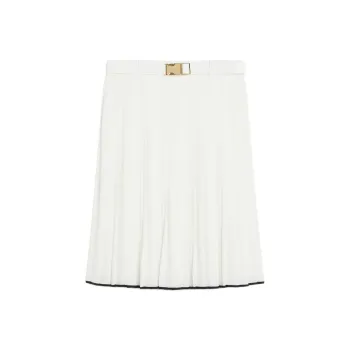 MaxMara Studio Savana Belted Pleated Skirt