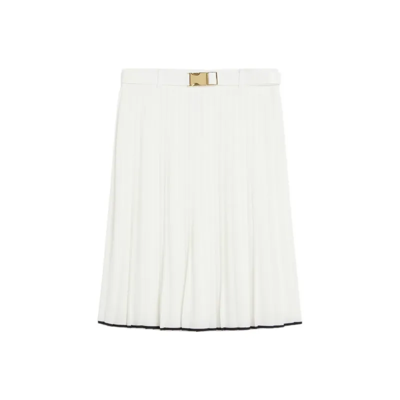 MaxMara Studio Savana Belted Pleated Skirt-0