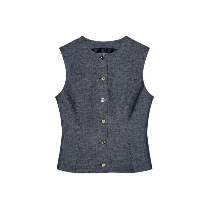 ZARA Vests Women's Light Indigo-0