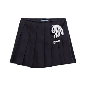 PRADA Pleated Drill Mini Skirt