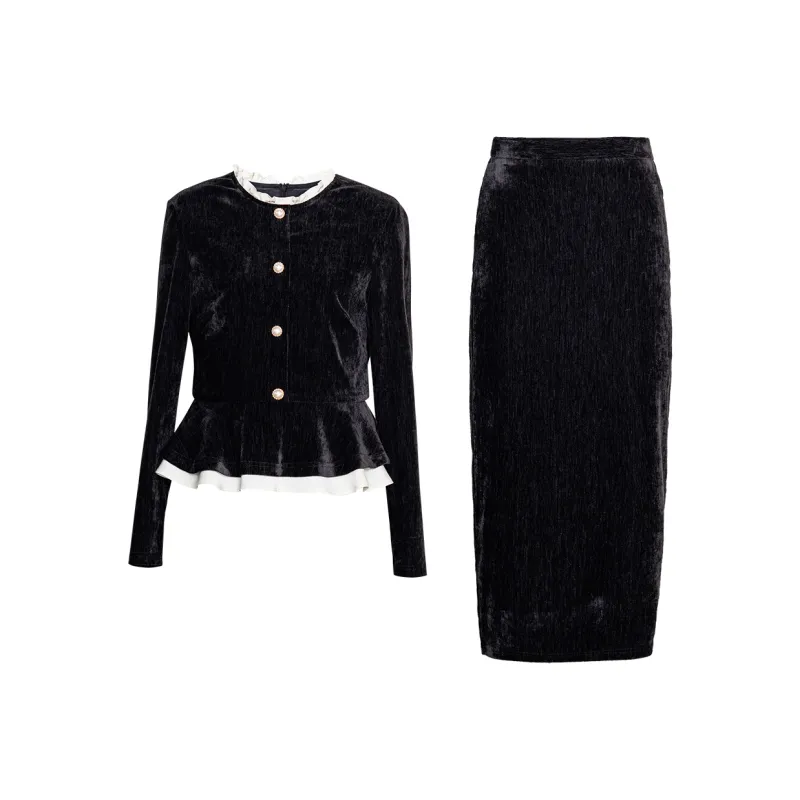 ROEYSHOUSE Skirt Set Women's Black-0