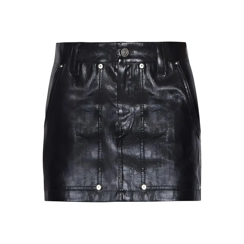 ISABEL MARANT Leather Mini Skirt-0