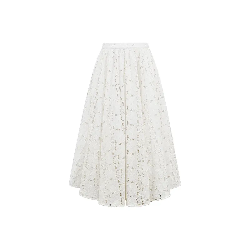 HOUSE OF CB FRANCINE Casual Long Skirt Women's White/White-0