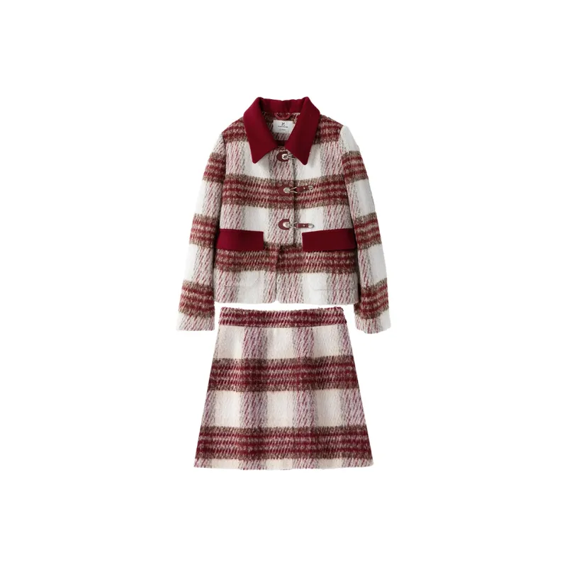 XIANGYING Skirt Set Women's Red-0