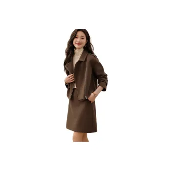 Mo Han Yi Mei Skirt Set Women's Coffee Brown