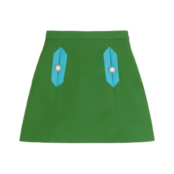 Valentino Button Embellished A Line Skirt