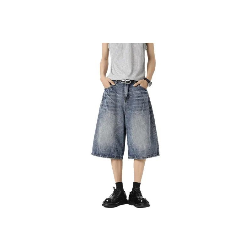 DARK HORSE Denim Shorts Unisex Washed Blue-1