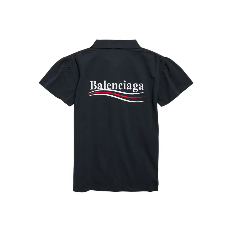Balenciaga SS25 Polo Shirt Regular Fit Men's Black-1