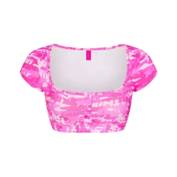 SKIMS SIGNATURE SWIM SUPER CROPPED T-SHIRT Bikini Women's Pink Skims Camo/Pink Camouflage