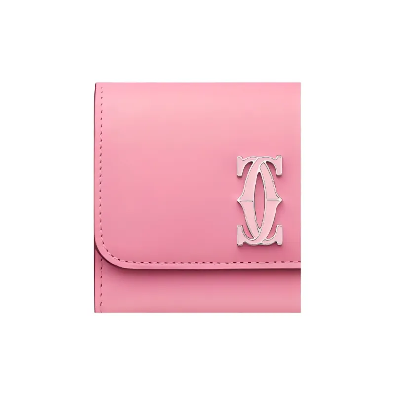 CARTIER C De Cartier Collection Calfskin Wallet Mini Women's Pink-4