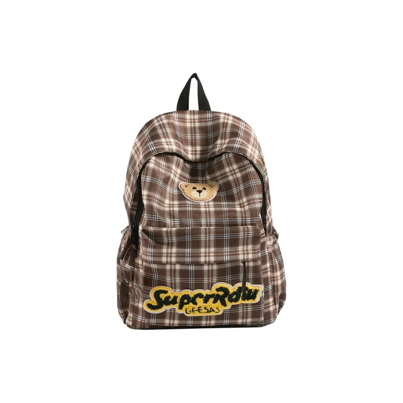 AIBAG Fabric Backpack Unisex Red/Brown/Purple-7